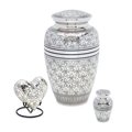 Urnsdirect2U Urnsdirect2u 7720-S Fleur De Lis Urn Set; Silver 7720-S